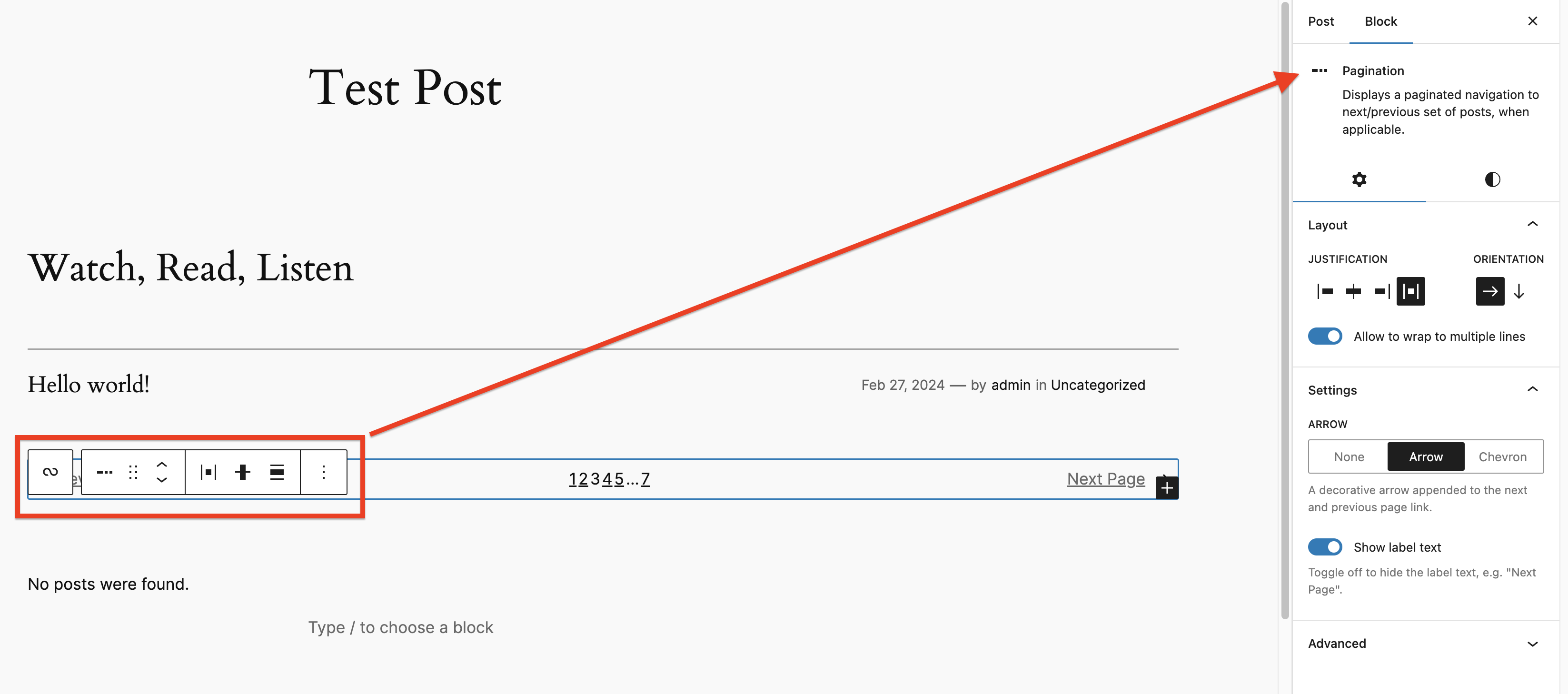 Pagination Block